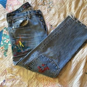 painted levi’s low rise jeans